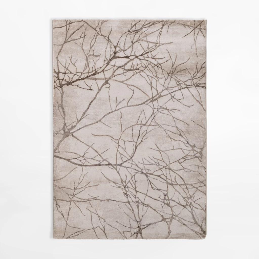 Koberec so vzorom konárov SPAZZIO, krémový, 120x170 cm