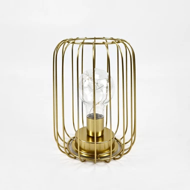 Dekoratívna LED lampa drôtené tienidlo zlatá 13x17 cm