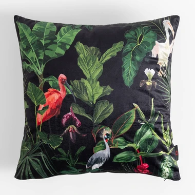 Exotická obliečka na vankúš v čiernej farbe MADERA 45x45 cm