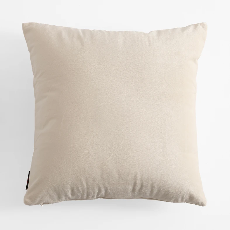 Geometrická velúrová obliečka na vankúš krémová JONES 45x45 cm