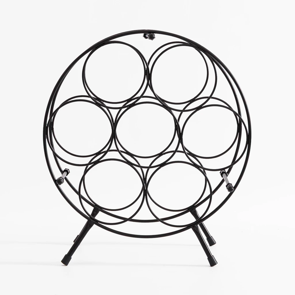 Czarny metalowy stojak na wino