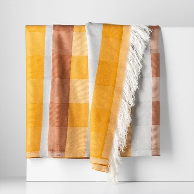 Deka s strapcami KÁROVANÁ farebná 150x200 cm