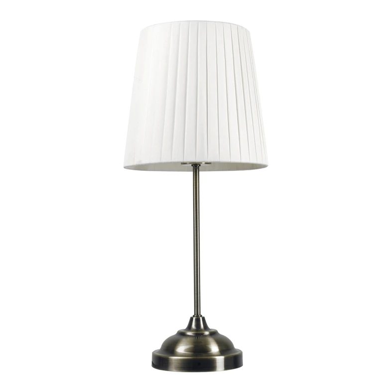Stolná lampa retro s bielym tienidlom PTL01BW