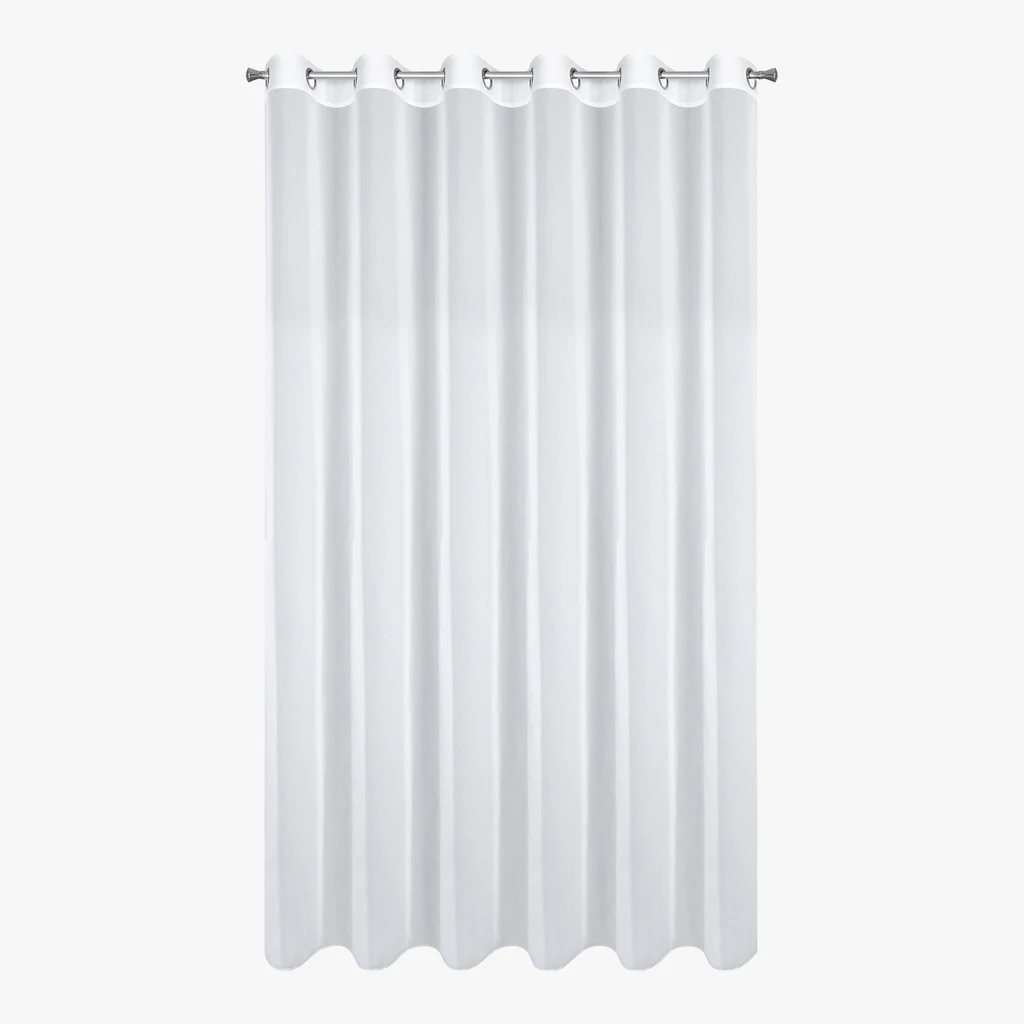 Biała firana do salonu na przelotkach