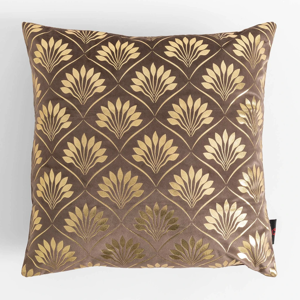 Brązowa dekoracyjna poszewka w stylu art deco