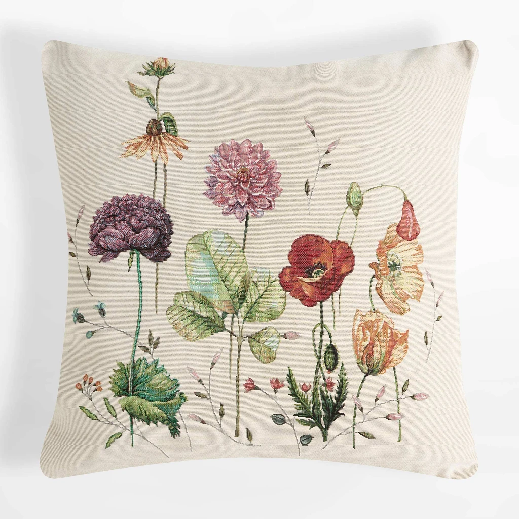 Dekoračný vankúš so vzorom poľných kvetov 45x45 cm