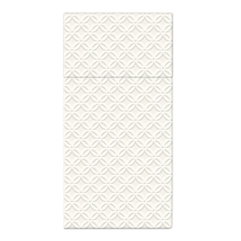 Biele obrúsky s vreckom na príbor POCKET INSPIRATION MODERN 16 ks.
