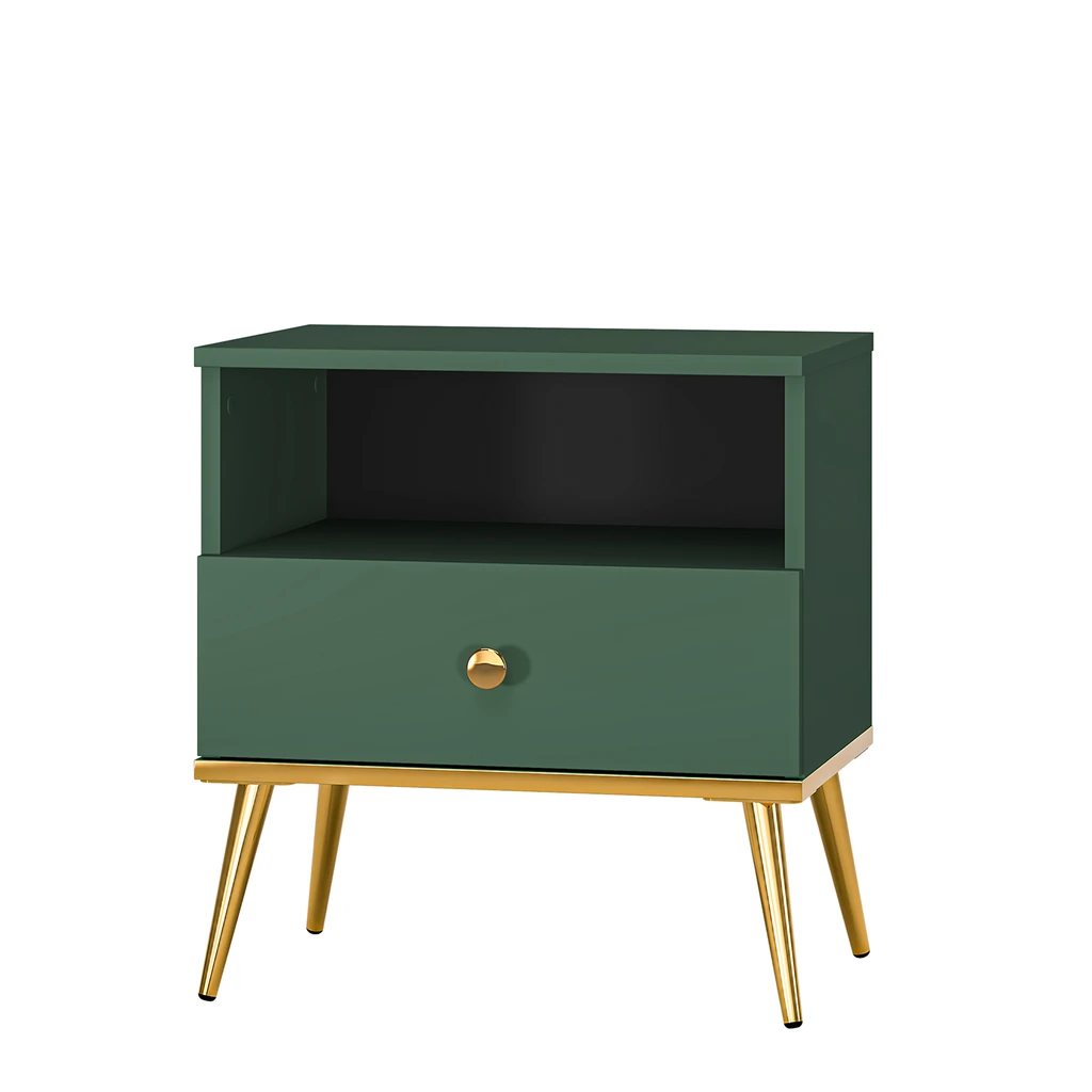 Nočný stolík so zásuvkou FOREST zelený