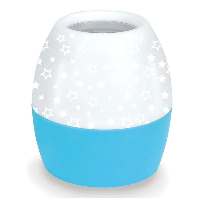Nočná lampa s projektorom bielo-modrá