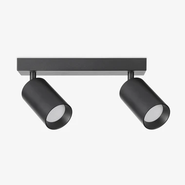 Stropné svietidlo s 2 tienidlami v čiernej farbe WADE