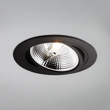 Zapustené halogénové svietidlo očko CHUCK 16 cm čierne