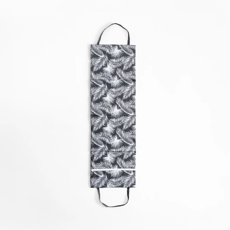 Plážová podložka so vzorom listov, čierna, 50x160 cm