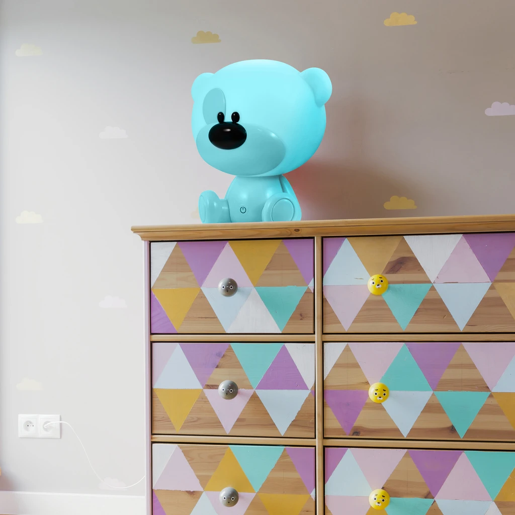 Detská nočná lampa modrá LED MACKO BIBI