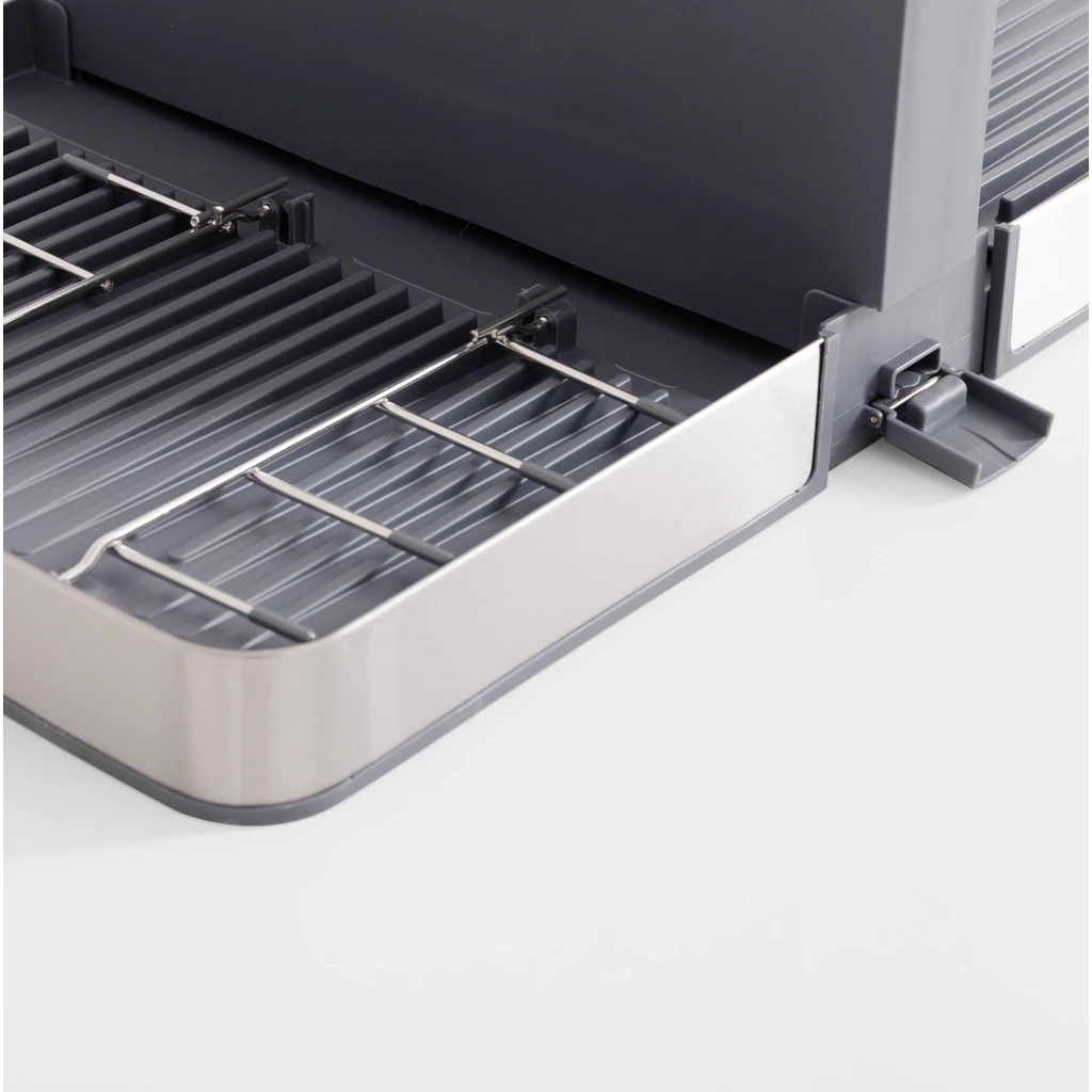 Srebrno-szara suszarka składana na naczynia