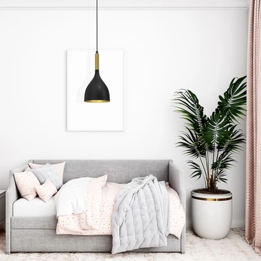 Čierno-zlaté závesné svietidlo NOAK I, E27