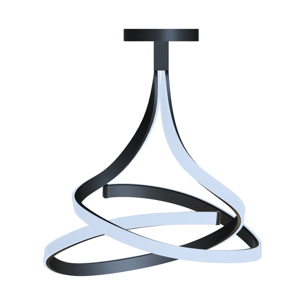 LED prisadený luster čierny VISO 60 cm