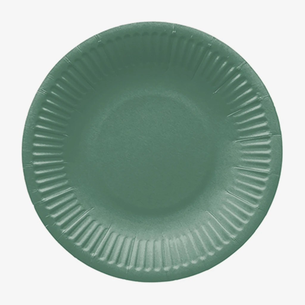 Zielony talerz z papieru 18 cm