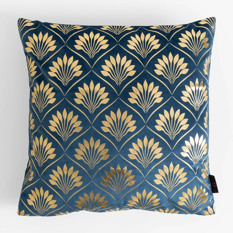 Niebieska dekoracyjna poszewka w stylu art deco