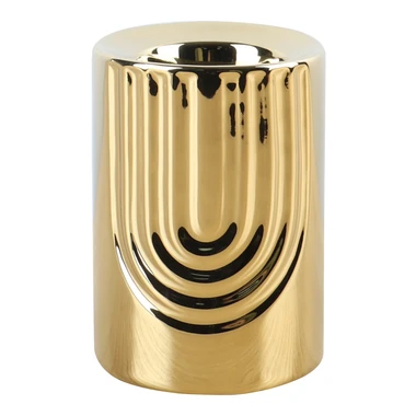 Geometrický svietnik zlatý 11 cm