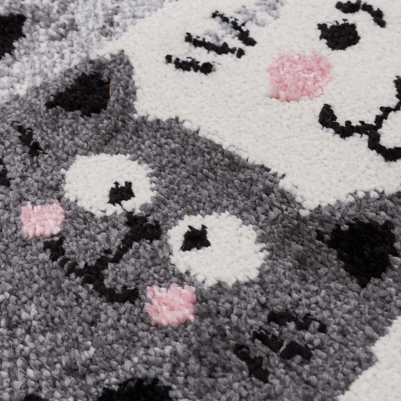 Sivý koberec, mačky HAPPY 80x150 cm