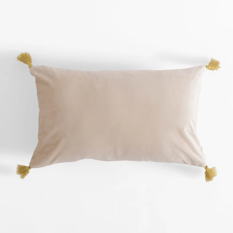 Prostokątna poszewka welurowa ze złotą palmą