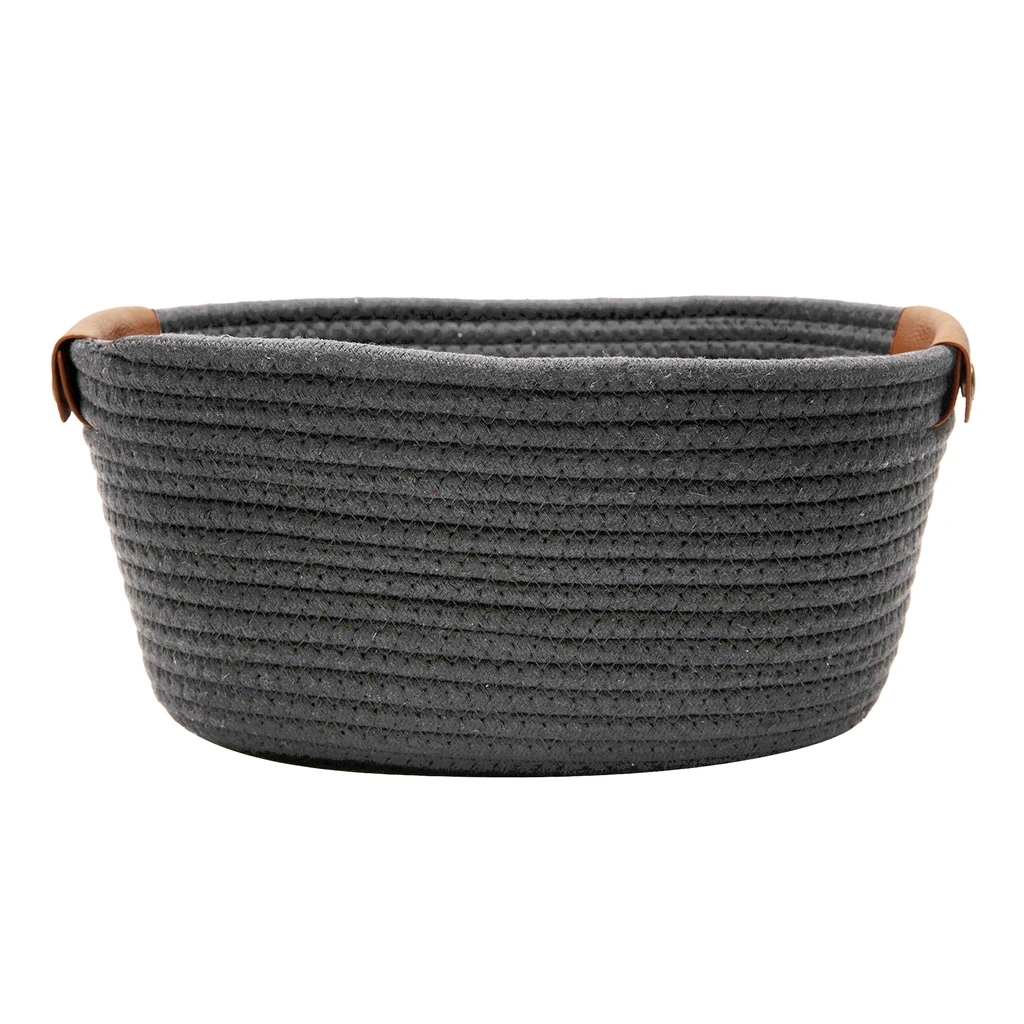 Pletený košík SIVÝ obdĺžnikový 30 x 20 x 15 cm