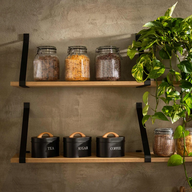 Kuchynská nádoba na cukor čierna 15 cm