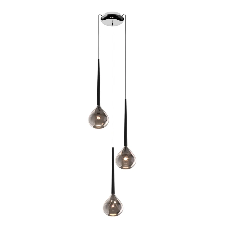 Závesné svietidlo s okrúhlym stropným krytom LIBRA SMOKY