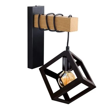 Nástenná lampa geometrická čierna SWEDEN WOOD