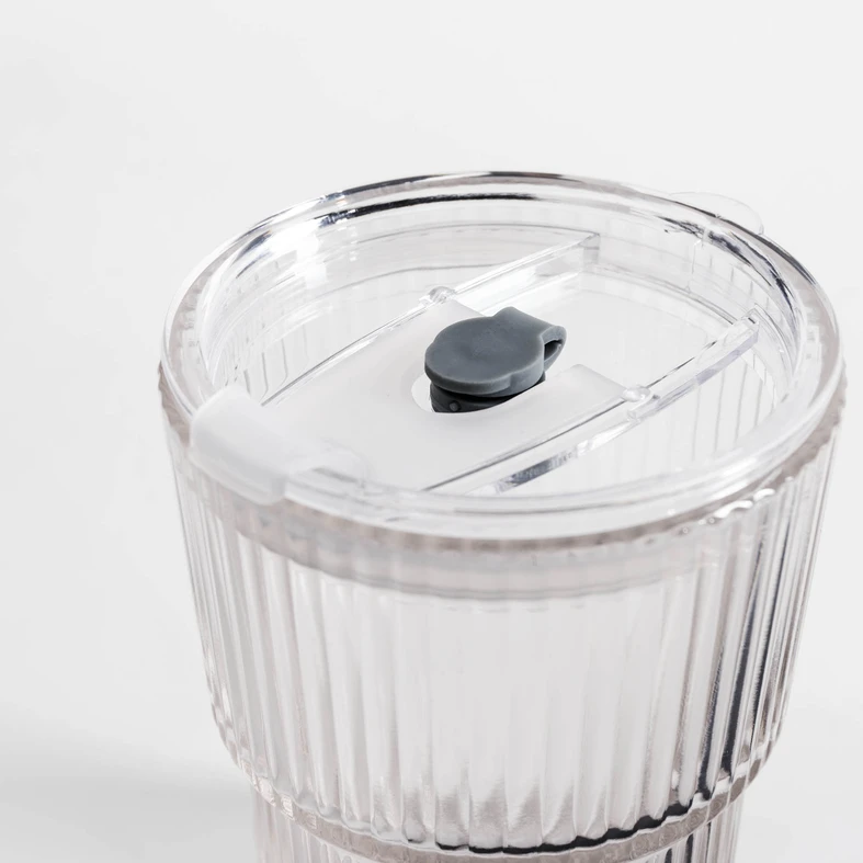 Pohár so slamkou a viečkom 350 ml