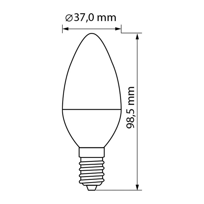 LED žiarovka E14 6W neutrálna farba ORO-E14-C37-TOTO-6W