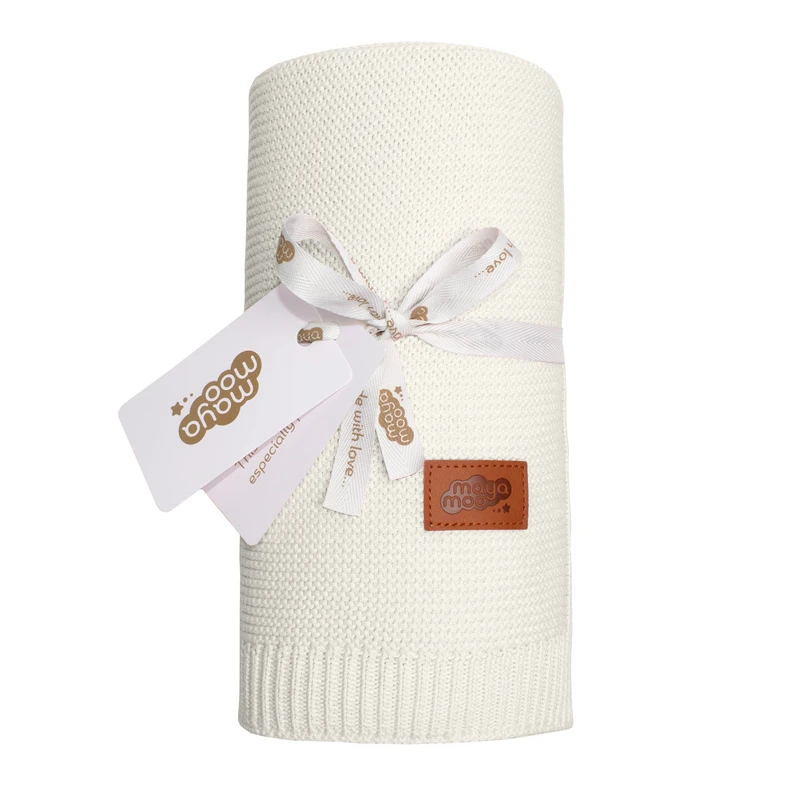 Detská deka bambusová krémová MAYA MOO 80x100 cm