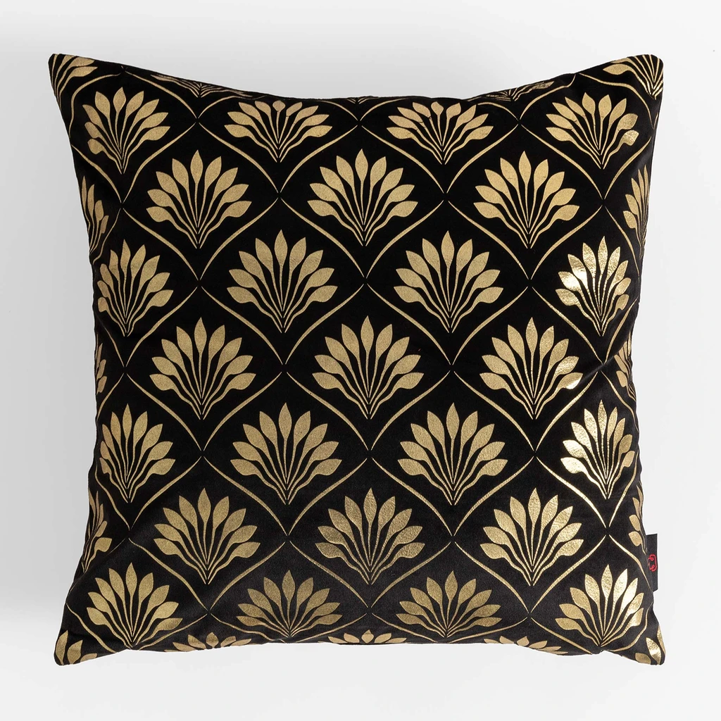 Czarna dekoracyjna poszewka w stylu art deco