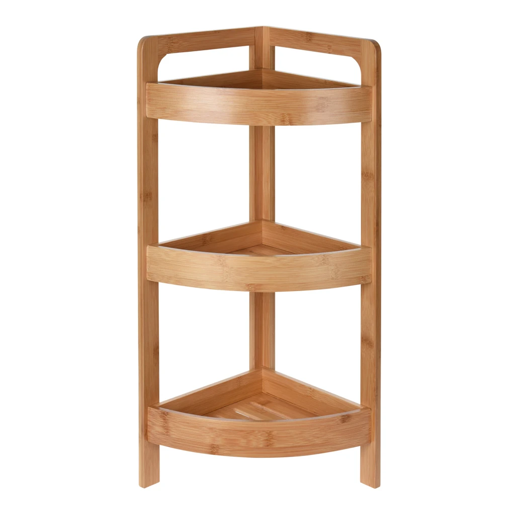 Kúpeľňový regál, bambus, 3 police