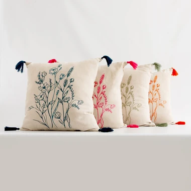 Dekoračná obliečka so strapcami ružová FLORIA 45x45 cm