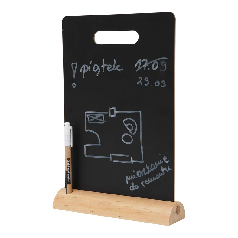Kriedová tabuľa s držadlom a kriedovou fixkou 20x30 cm