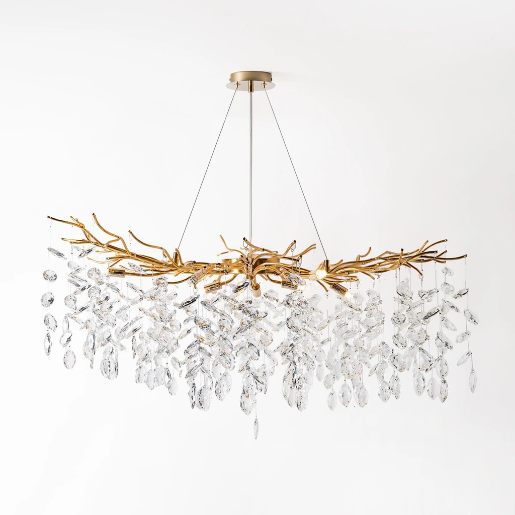 Luster na lanku glamour zlatý CINDY fi100 cm, 10xG9