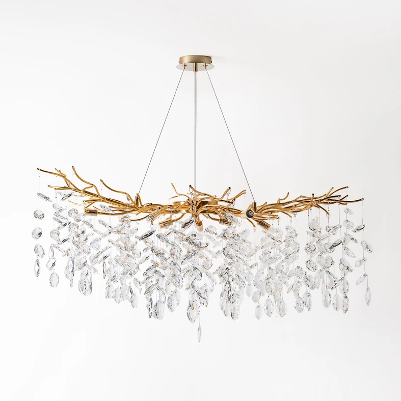 Luster na lanku glamour zlatý CINDY fi100 cm, 10xG9