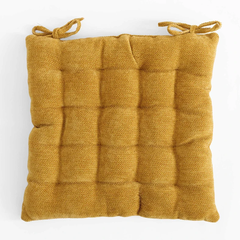 Musztardowe siedzisko na krzesło