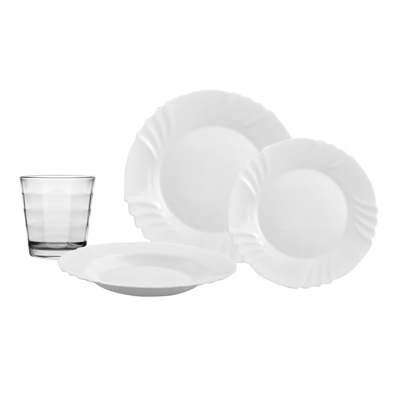 Obedová súprava 18 tanierov a 6 pohárov EBRO&CUBE, 24 prvkov