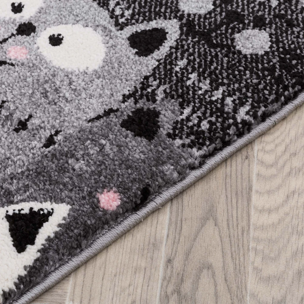 Sivý koberec, mačky HAPPY 80x150 cm