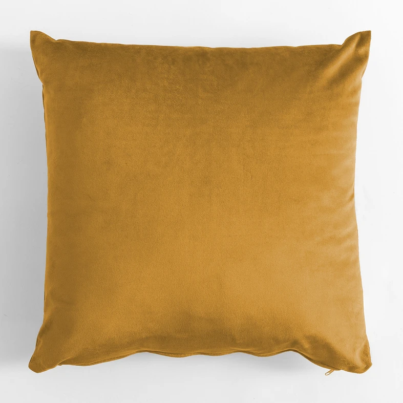 Dekoračný velúrový horčicový vankúš VELVIO 45 x 45 cm