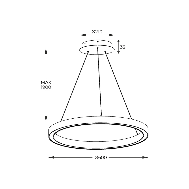 LED luster na lanku zlatá CARLO 60 cm