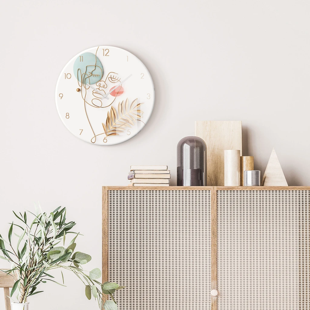 Sklenené nástenné hodiny FEMININE LINE 30 cm