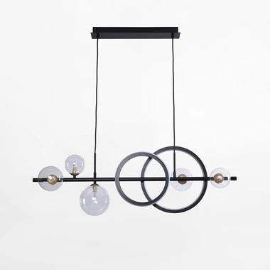 Závesné svietidlo LED 20W 5xG9 čierno-zlaté TAREMI s diaľkovým ovládaním