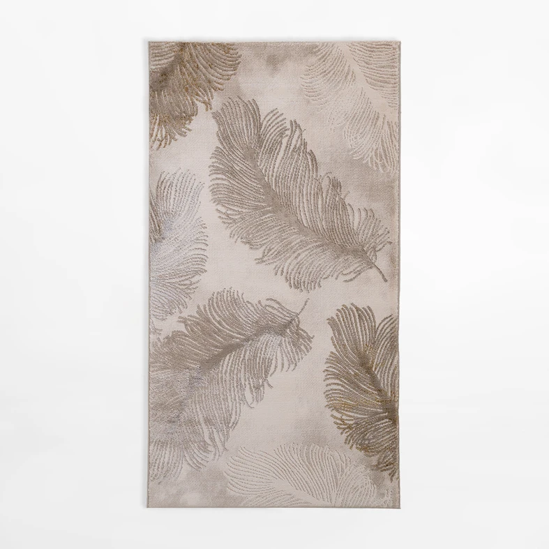 Koberec so vzorom peria SPAZZIO, krémový, 80x150 cm