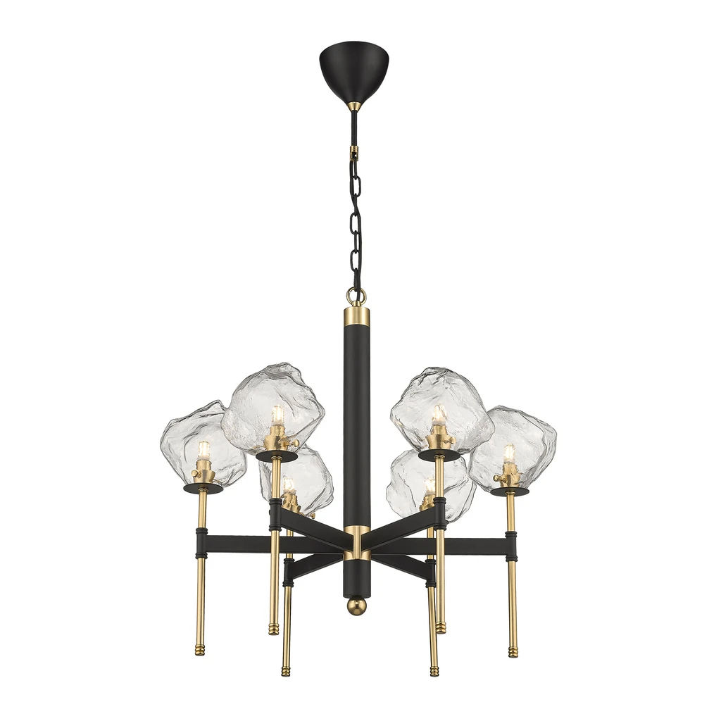 Čierno-zlatý luster ROCK 66 cm