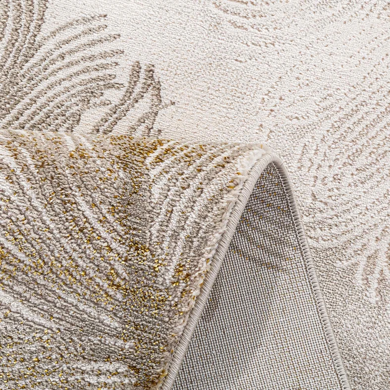 Koberec so vzorom peria SPAZZIO, krémový, 80x150 cm