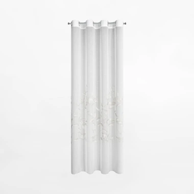 Záclona s priechodkami v striebornej a bielej farbe ESTELLA 140x250 cm