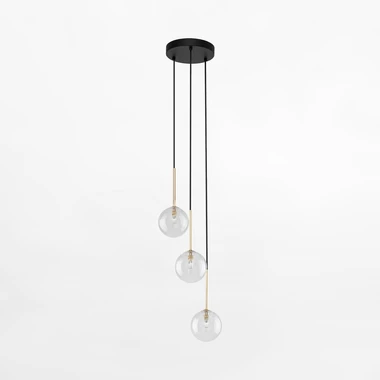 Závesné svietidlo gule čierno-zlaté NILOS 3